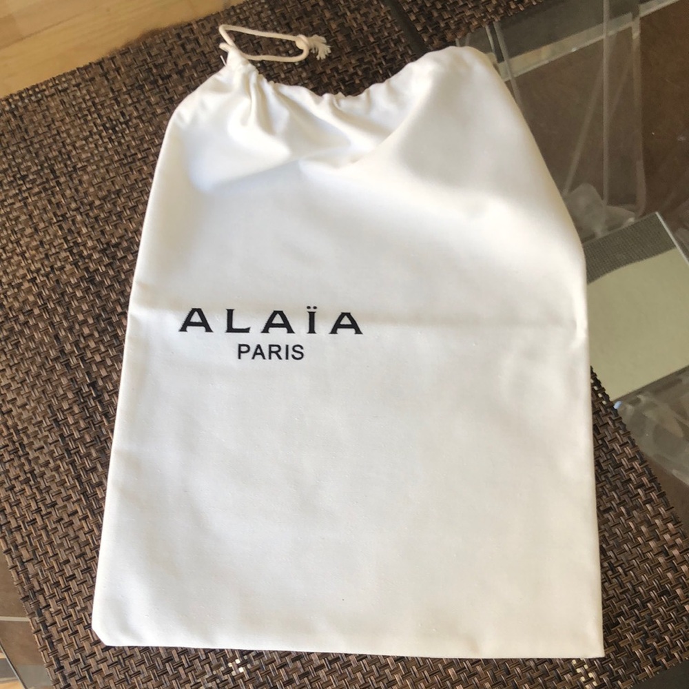 Alaia White Drawstring Dust Bag 10x13.75 inches